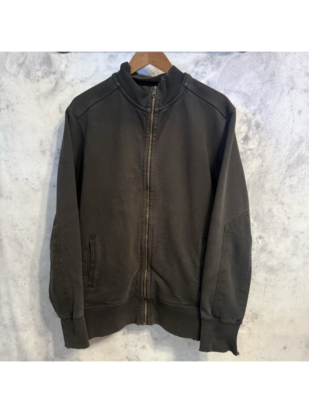 American Giant Sportswear Sweatshirt Mens Large L Black Full Zip USA Mock Neck